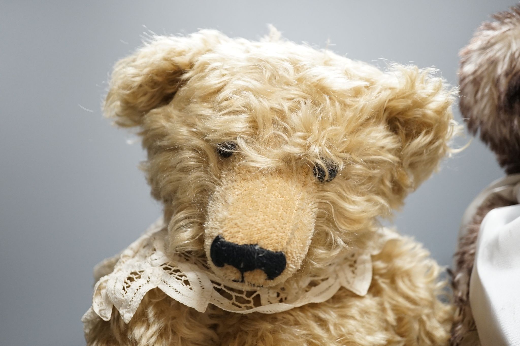Four Pam Howells bears and one Clements bear